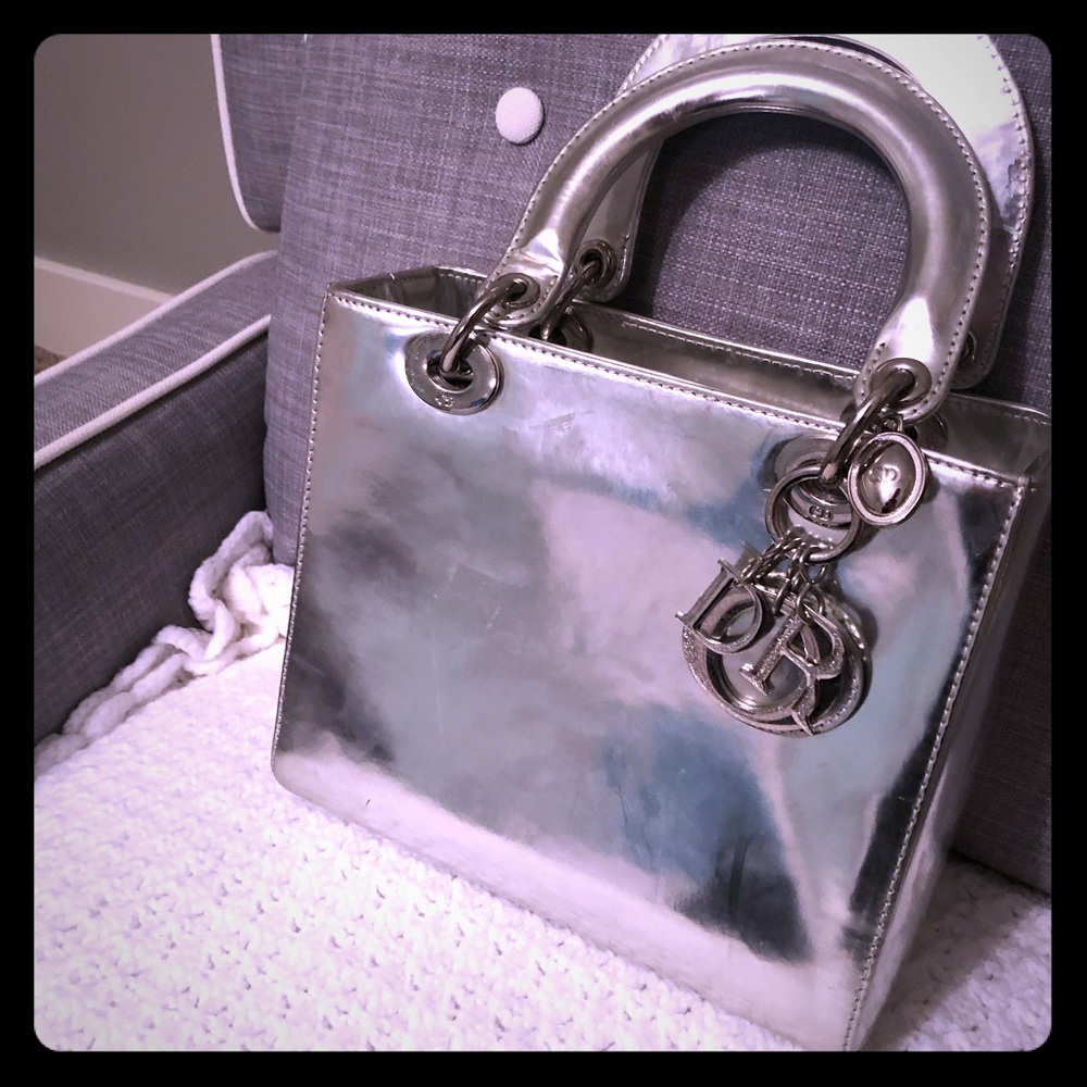 Dior metallic purse